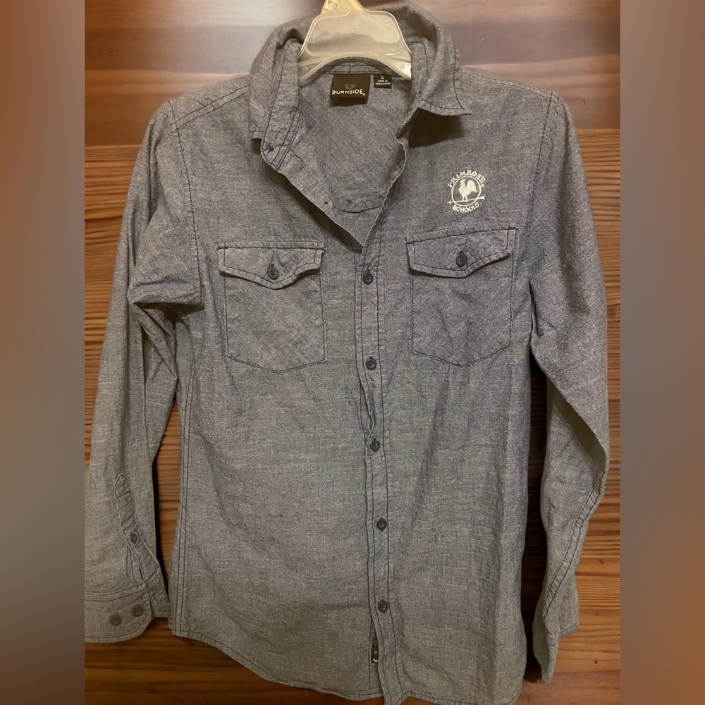 Gray Primrose Teacher Button Up